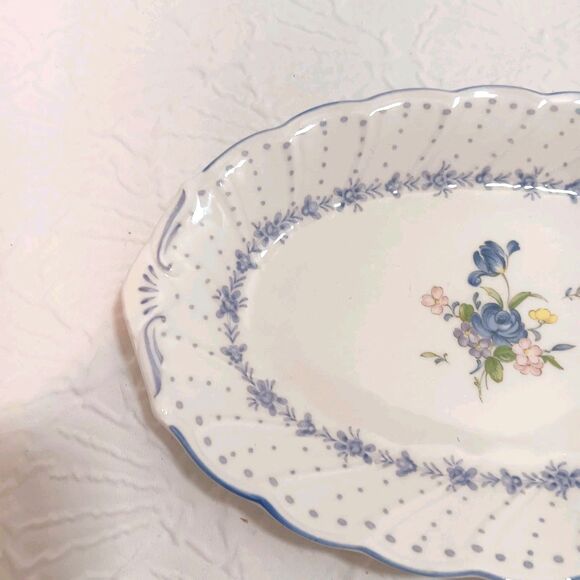 Vintage Nikko BLUE PEONY Oval Relish Dish Japan Fine Tableware Blossomtime - Picture 3 of 10